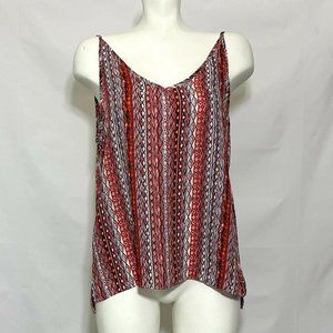 Paper Crane Red Hue Vertical Pattern Stripe Tank